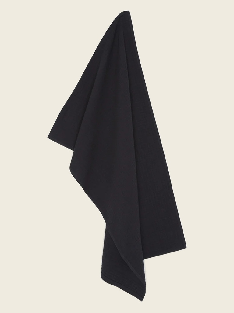 [GAU-0001] Torchon Gaufrex coton 50x80 (black)